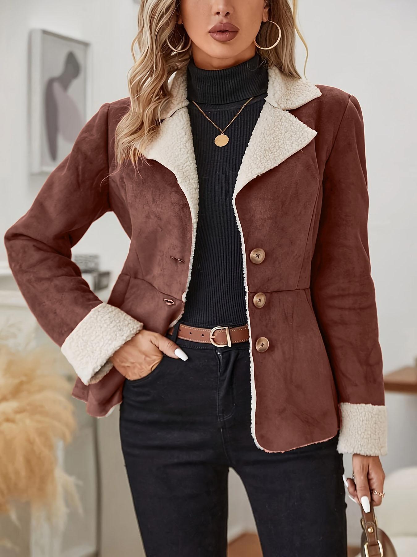 Manteau en cuir et velours chaud