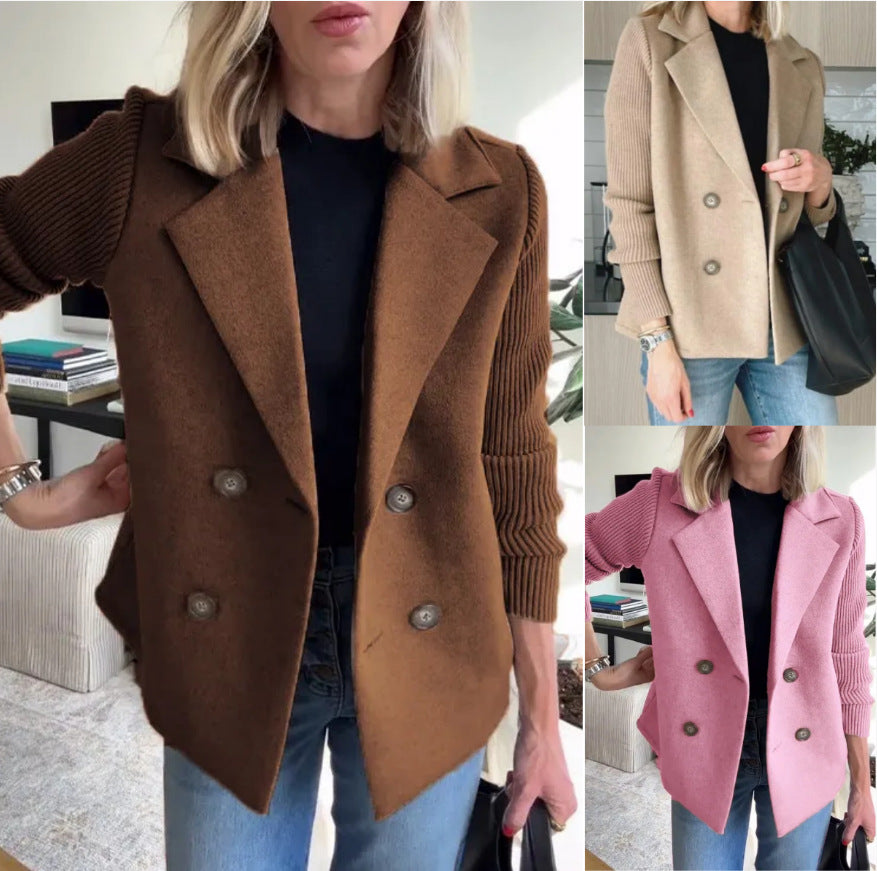 Blazer Élégant en Laine et Maille