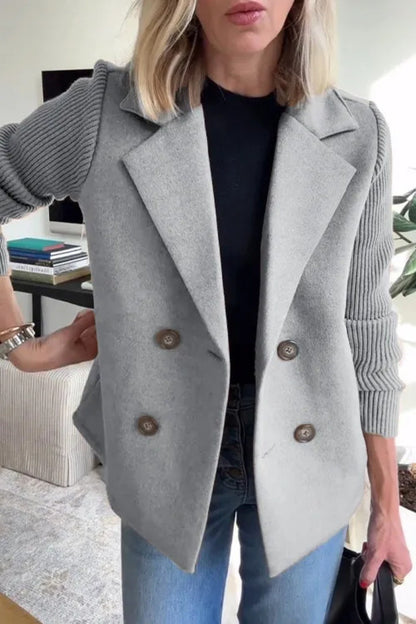 Blazer Élégant en Laine et Maille